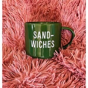 Room Essentials Clever Hunter Green Sandwiches Graphic 16oz Coffee Tea Mug